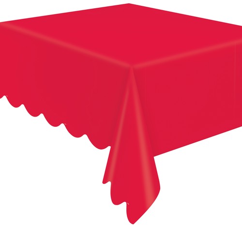 Red paper tablecloth - paper, –
