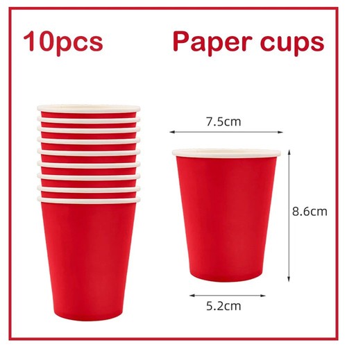 Red disposable tableware set - red,
